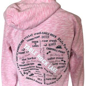 Upcycled Table Rock Lake Hoodie, Size M: Zippered Sweatshirt, Landmarks Marinas